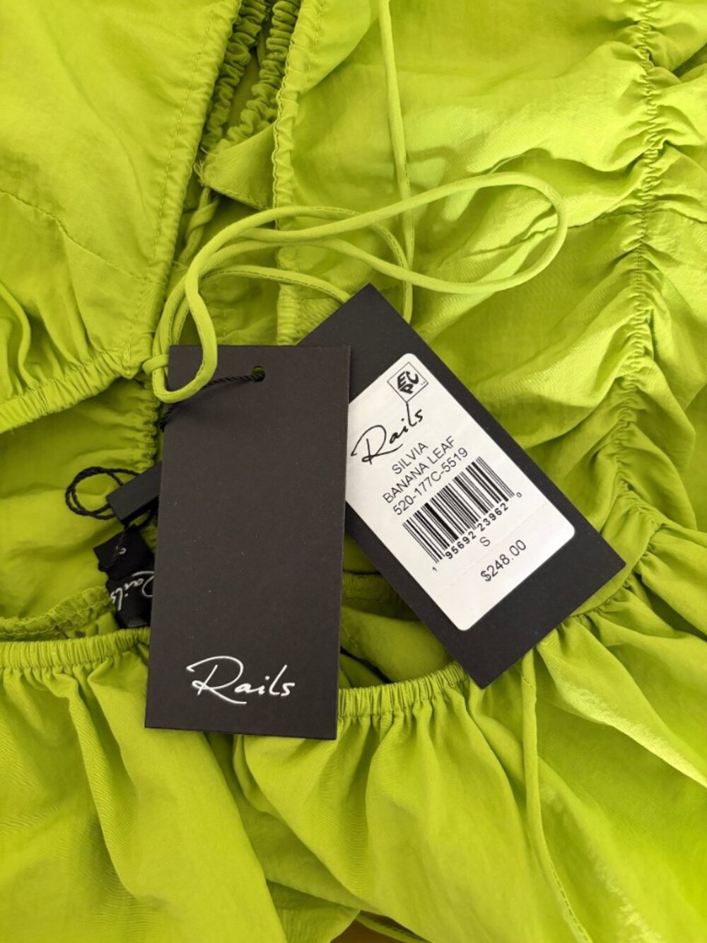 Rails Silvia Midi Dress Banana Leaf NWT Small Cutout Resort Vacation - Picture 9 of 11